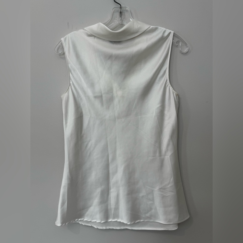 Tahari Arthur S. Levine Sailor Tie Sleeveless Blouse Off White– Size Small - Picture 3 of 6